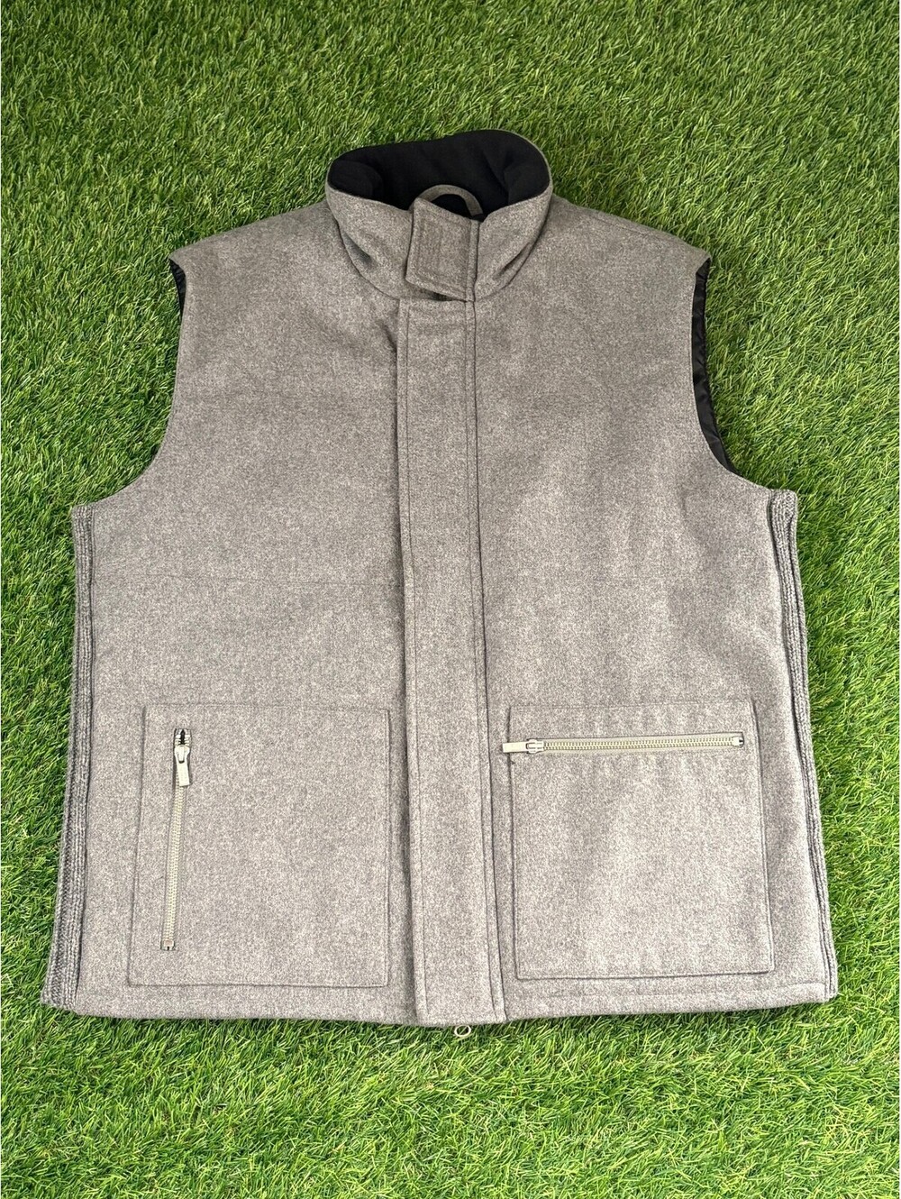 Vintage Banana Republic Recycled Gray Wool Vest, Men size L